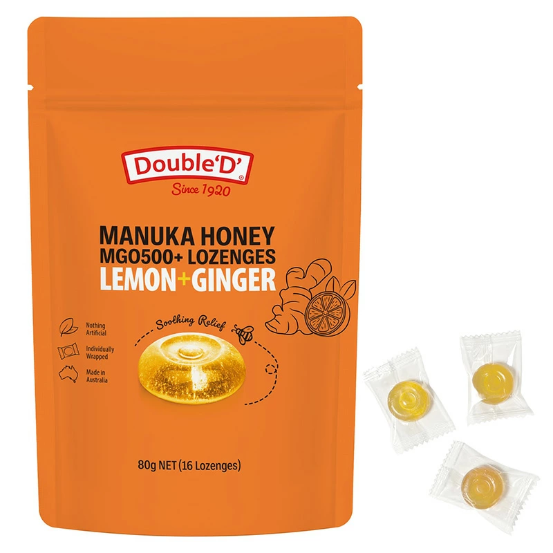 Double D マヌカハニーロゼンジ レモンジンジャー (キャンディー)